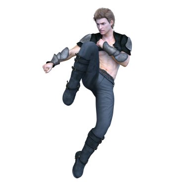 bir savaşçının 3d cg işleme