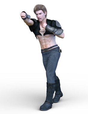 bir savaşçının 3d cg işleme