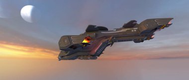 bir uzay gemisi 3d cg render