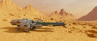 bir uzay gemisi 3d cg render