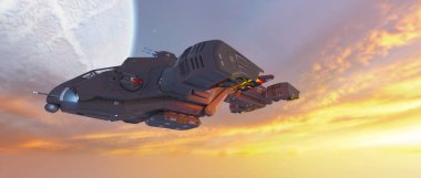 bir uzay gemisi 3d cg render