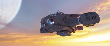 bir uzay gemisi 3d cg render