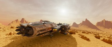 bir uzay gemisi 3d cg render