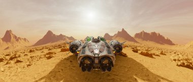 bir uzay gemisi 3d cg render