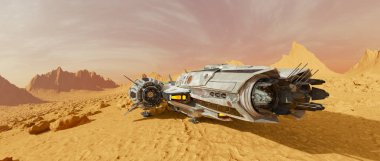 bir uzay gemisi 3d cg render