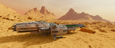 bir uzay gemisi 3d cg render