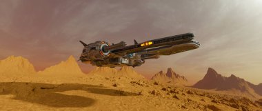 bir uzay gemisi 3d cg render