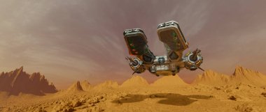 bir uzay gemisi 3d cg render