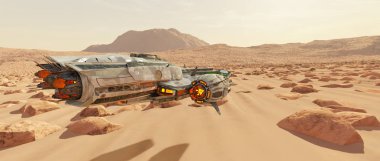 bir uzay gemisi 3d cg render