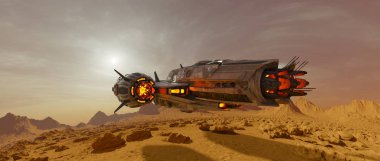 bir uzay gemisi 3d cg render