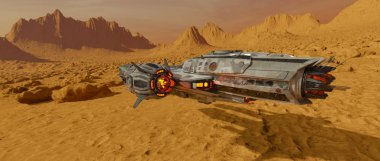 bir uzay gemisi 3d cg render