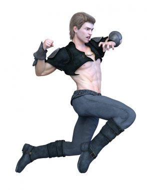 bir savaşçının 3d cg işleme