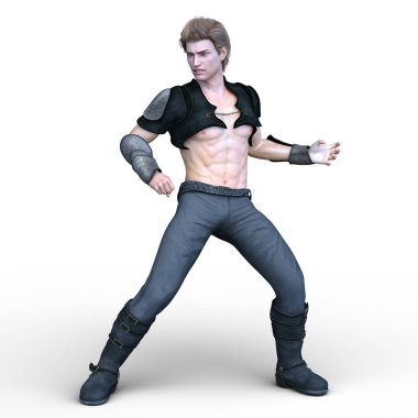 bir savaşçının 3d cg işleme