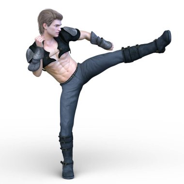 bir savaşçının 3d cg işleme