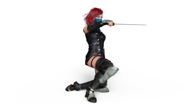 rendu 3D CG d'un escrimeur féminin 