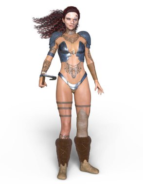 bir kadın savaşçı 3d cg render