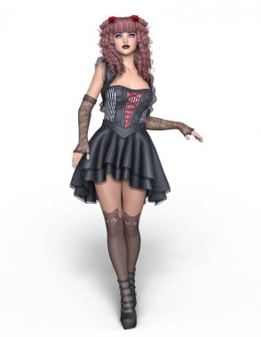 genç bir kadının 3d cg işleme