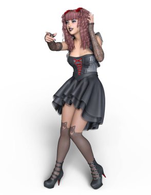 genç bir kadının 3d cg işleme