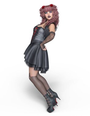 genç bir kadının 3d cg işleme