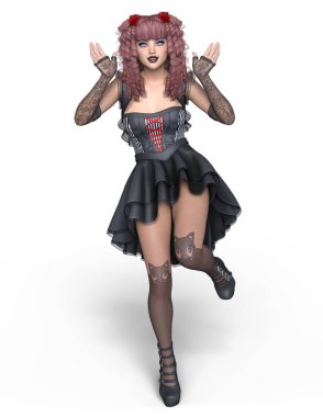 genç bir kadının 3d cg işleme