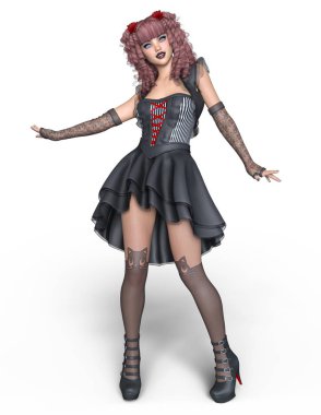 genç bir kadının 3d cg işleme