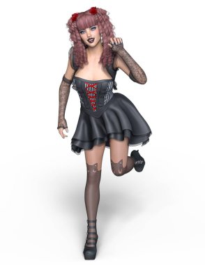 genç bir kadının 3d cg işleme