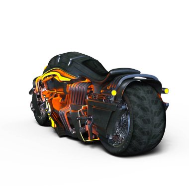 bir motosiklet 3d cg render