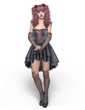 genç bir kadının 3d cg işleme