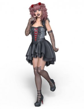 genç bir kadının 3d cg işleme