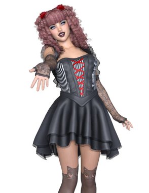 genç bir kadının 3d cg işleme