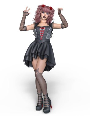 genç bir kadının 3d cg işleme