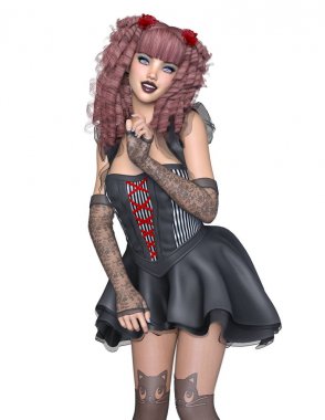 genç bir kadının 3d cg işleme