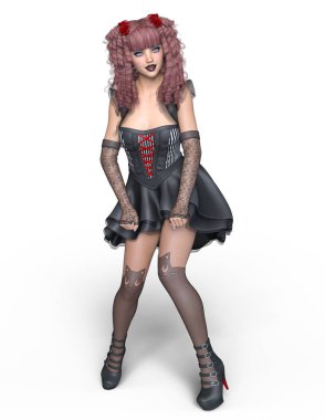 genç bir kadının 3d cg işleme