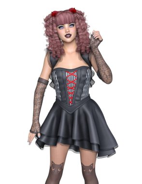 genç bir kadının 3d cg işleme