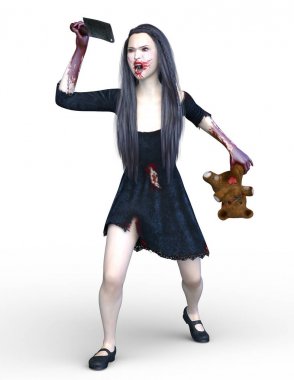 bir kadın zombi 3d cg işleme