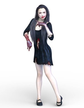 bir kadın zombi 3d cg işleme