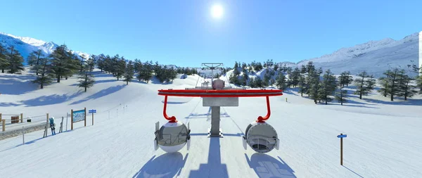 3D rendu 3D de la station de ski — Photo