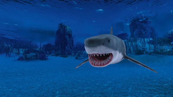 3D CG rendering of a shark Stock Picture