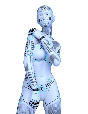 3d cg işleme bir kadın robot