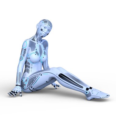 3d cg işleme bir kadın robot