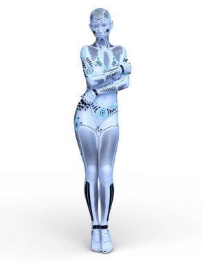 3d cg işleme bir kadın robot