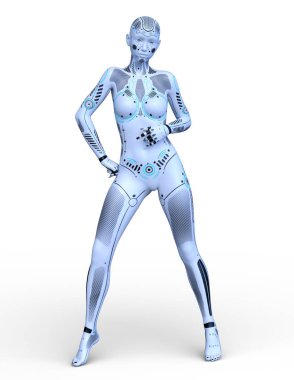 3d cg işleme bir kadın robot