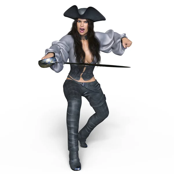 3d cg 渲染的女海盗 — 图库照片