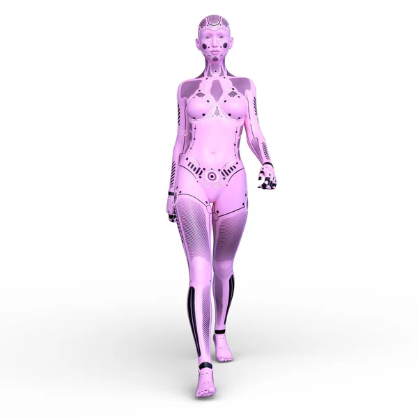 Renderowania 3D cg kobiece robota — Zdjęcie stockowe