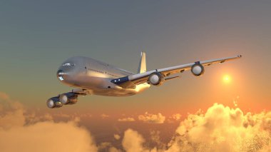 bir uçağın 3d cg işleme