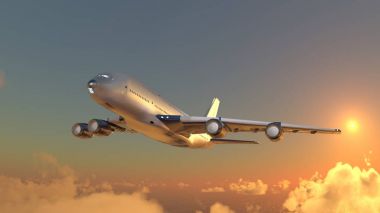 bir uçağın 3d cg işleme