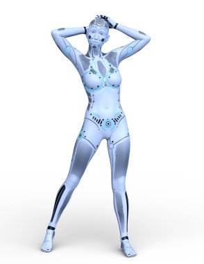 3d cg işleme bir kadın robot