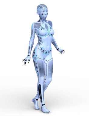 3d cg işleme bir kadın robot