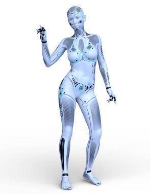 3d cg işleme bir kadın robot
