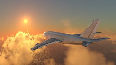 bir uçağın 3d cg işleme